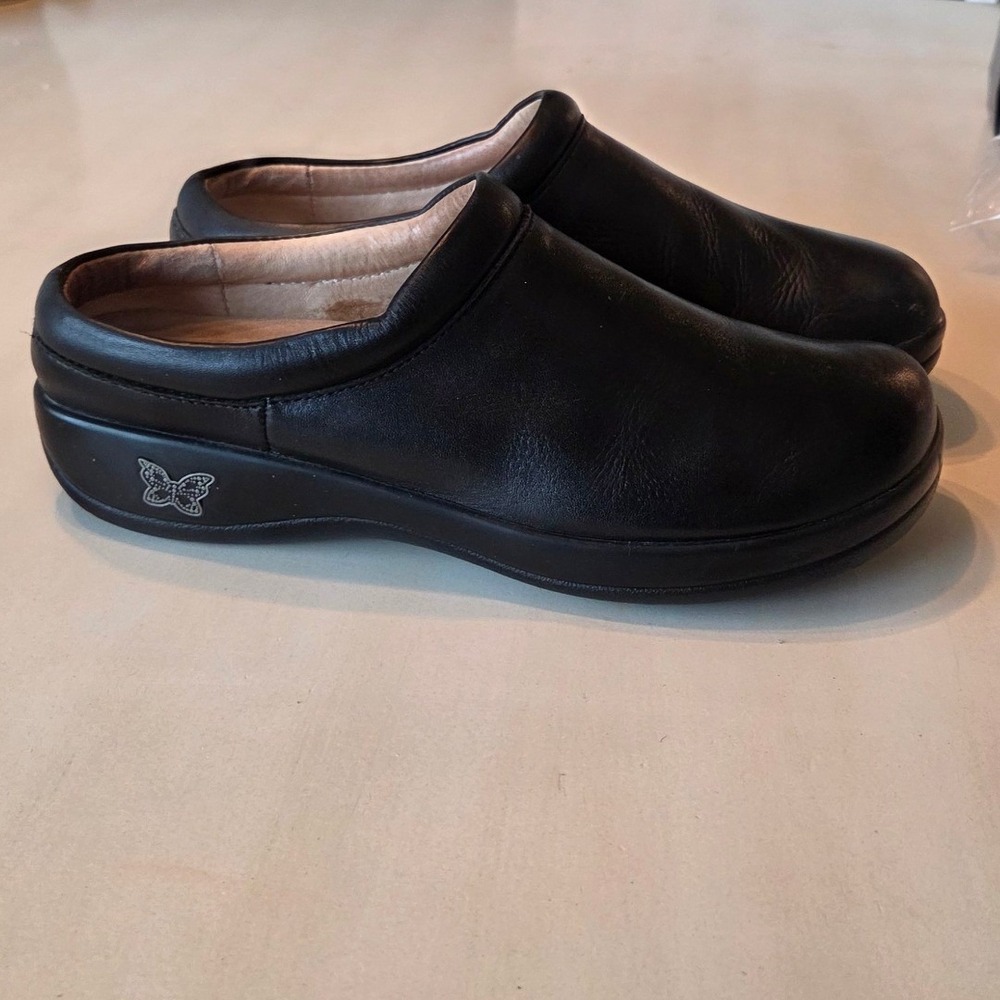 Alegria Kay Mules Leather Slip On Comfort Black Professional Work Clog 40 9-9.5 - Picture 10 of 11